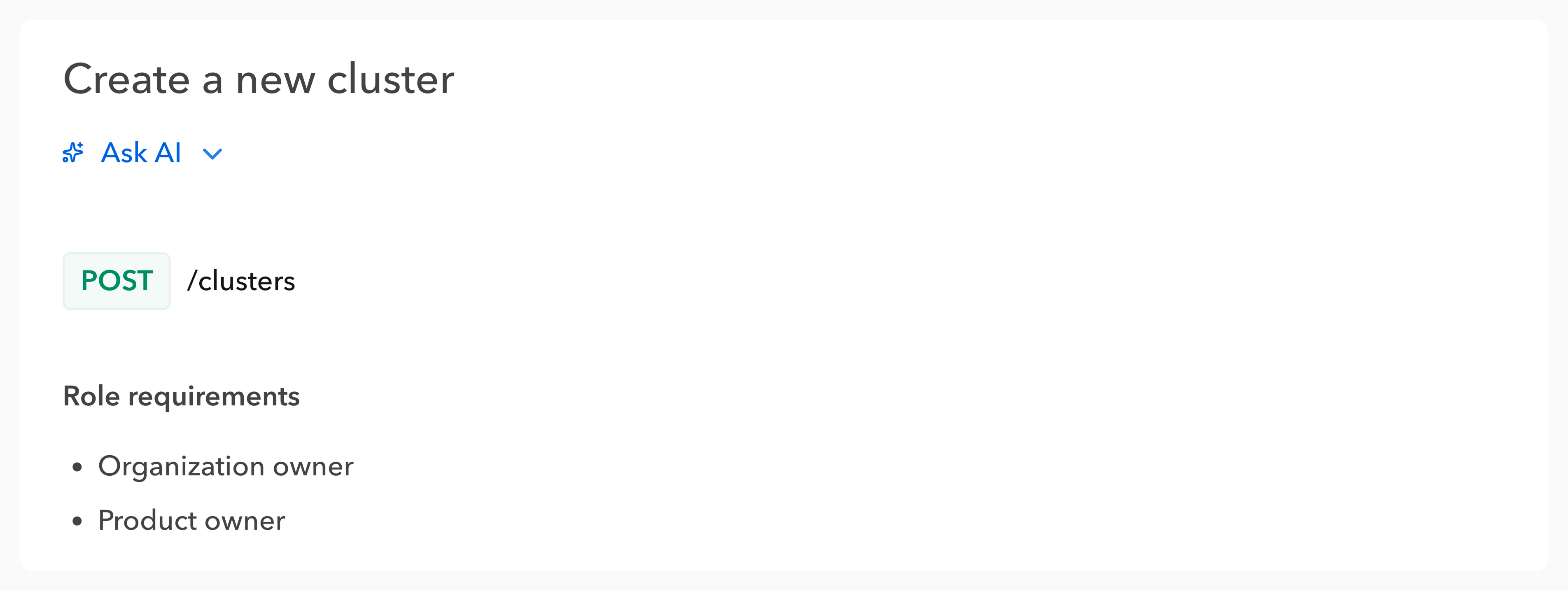 Example of roles requirements