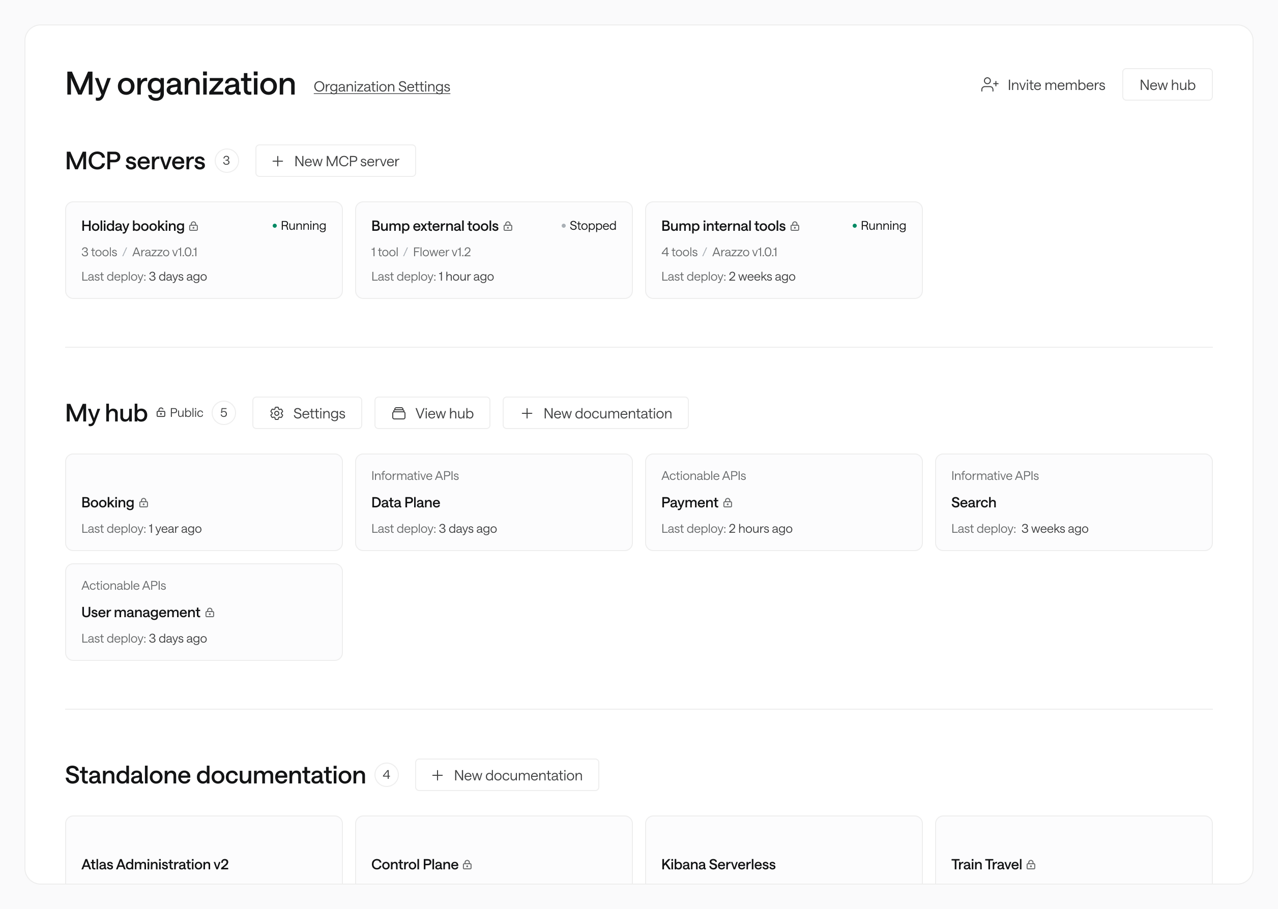 MCP server category in Bump.sh dashboard